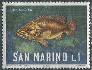 San Marino 643 (mh) 1 l fish: Stone bass (1966)