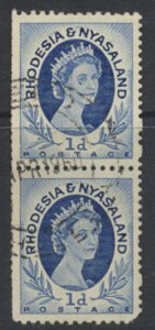 Rhodesia & Nyasaland  SG 2a  SC# 142b Coil pair perf 12½ x 14 Used details/s...