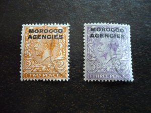 Stamps-British Offices in Morocco-Scott#212-213-Used Part Set of 2 Stamps