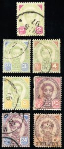 Thailand Stamps # 11-18 Used Fresh Scott Value $56.00