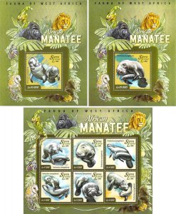 t2, Sierra Leone MNH stamps Fauna of West Africa 2015 African Manatee