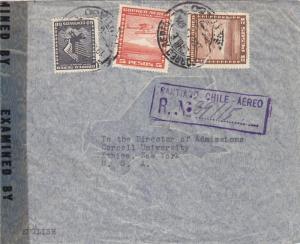 1943, Santiago, Chile to Ithaca, NY, Censored, See Remark (C2414)