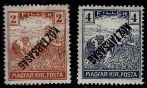 1918 Hungary Koztarsasag Inverted Overprint Set/4 Mint