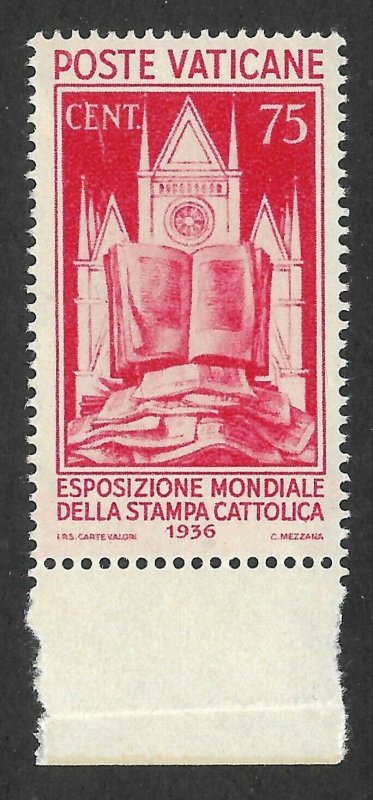 Doyle's_Stamps: XF+ Vatican City Scott #51** 1936 75-Cent Issue  cv $225