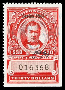 Scott R580 $30.00 1951 Dated Red Revenue Used VF Cat $25