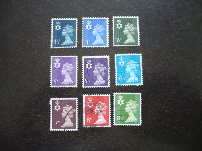 Stamps - Northern Ireland - Scott# NIMH2-8,10,11 - Used Part Set of 9 Stamps