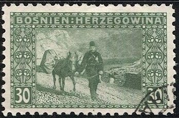 BOSNIA HERZEGOVINA  Austria 1906 Sc 38a Used 30h, Perf 9 1/4