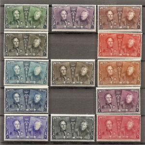 Belgium  172-84 Mint OG 1925 Belgian Postage Stamps Anniv.