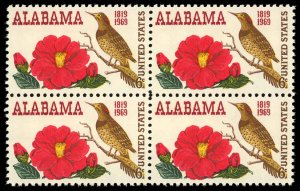 US Sc 1375 VF/MNH BLOCK- 1969 6¢ ALABAMA STATEHOOD - P.O. Fresh