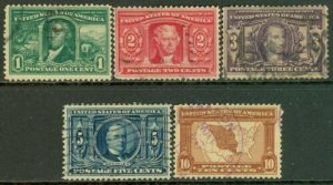 EDW1949SELL : USA Scott #323-27 Used. VF appearance but small faults. Cat $92.00 