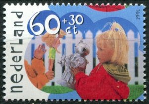 Netherlands Sc#B659 MNH, 60c+30c multi, Children Stamps 1991: Outdoor Play (1...