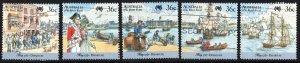 Australia SC#1024a-e 36¢ Departure of the First Fleet (1987) Used