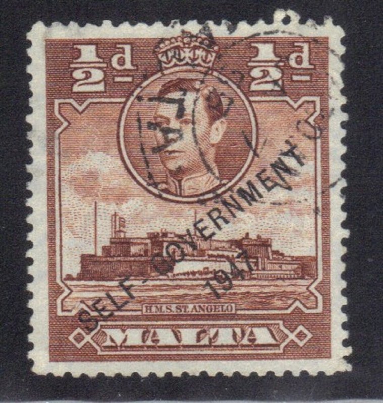 MALTA SCOTT #209 USED 1/2p  1948