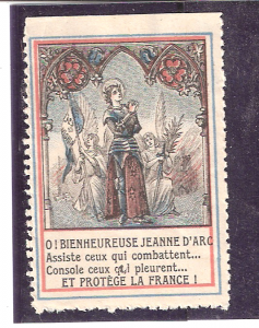 France WWI Jeanne d´Arc Vignette Military Heritage Poster Stamp