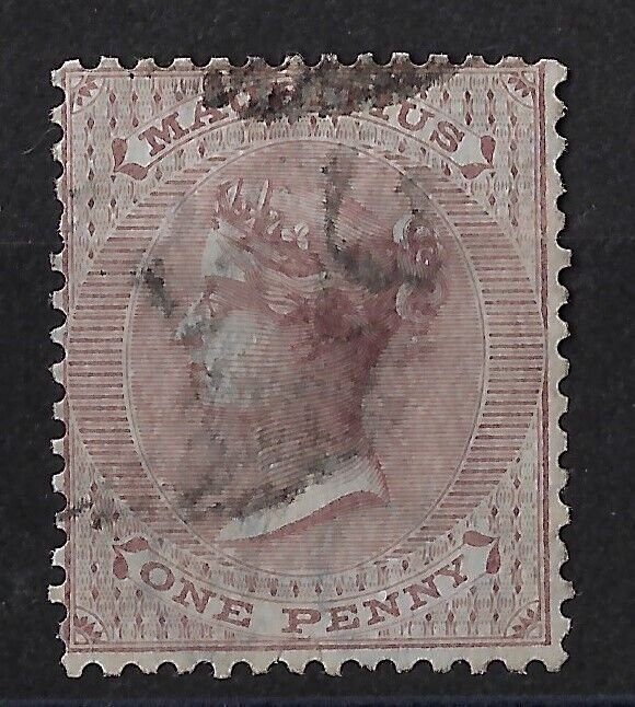 Mauritius 1863 QV 1d purple-brown used. wmk CC, SG 56/ Sc 32, CV £20     (a1239b