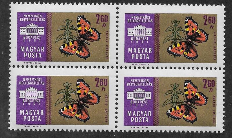 HUNGARY SC# 1398 B/4 FVF/MNH 1961