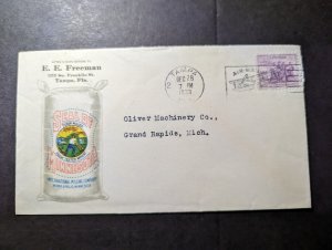 1933 USA Airmail Cover Tampa FL to Grand Rapids MI EE Freeman MN Milling Company