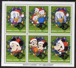 SIERRA LEONE - 1997 - Mickey & Minnie - Perf 6v Sheet- Mint Never Hinged