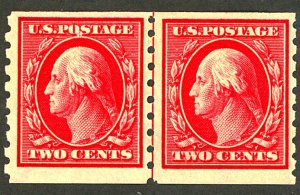 U.S. #393 MINT LINE PAIR OG LH