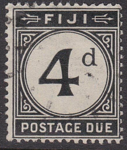 FIJI POSTAGE DUE 1918 4d fine used - scarce used...........................54892