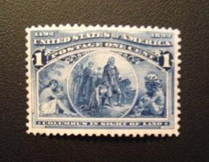 Scott #230 1c Columbus in sight of Land, MINT, VF+, NH, OG