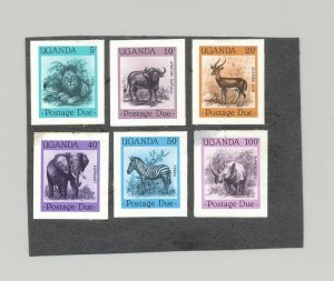 Uganda #J13-J18 Postage Dues 6v Imperf Proofs Mounted in Heavy Paper