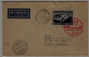 Liechtenstein/Switzerland Zeppelin cover 10.6.31 Vaduz