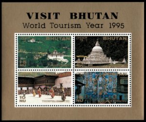 Bhutan 1995 - Tourism - Sheet of 4 Stamps - Scott #1105 - MNH