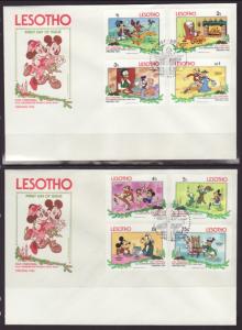 Lesotho 412-420 Disney's 1983  S/3 U/A FDC