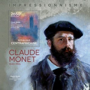 Centrafrique 2014 MNH. CLAUDE MONET. Y&T: 701  |  Michel Code: 4909 / Bl.1194