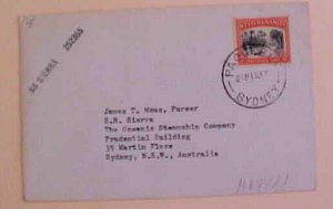 SAMOA COVER USED in AUSTRLIA SYDNEY 1959 PQUEBOT  #694 