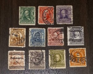 US Scott #300-310 Used Short Set of (11) Stamps 1902/1903