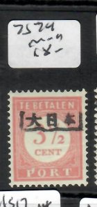 NETHERLAND INDIES JAPANESE OCCUPATION  3 1/2C JSCA  7S74  MOG    P0528H