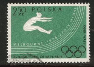 Poland Scott 921 used 1960 Rome olympic stamp