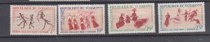 J48635 J L,Stamps 1968 chad set mh #163-6 rock paintings
