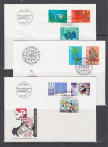 Switzerland Mi 1461/1488, 1992 issues, 8 sets on 8 cacheted official FDCs