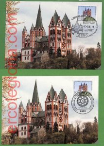 ag7302 - GERMANY - Set of 2 pieces MAXIMUM CARD - 7.5.1985 - Architecture-