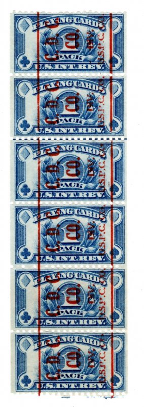 United States Scott # RF27 - Playing Cards - Strip of 6 with Joint Line Pair