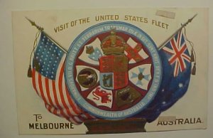 US  FLEET IN AUSTRALIA 1908 MINT CARD