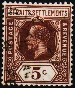 Straits Settlements. 1919 5c S.G.226 Fine Used