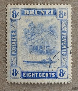 Brunei 1916 8c ultramarine, used.  Scott 26, CV $32.50.  SG 50