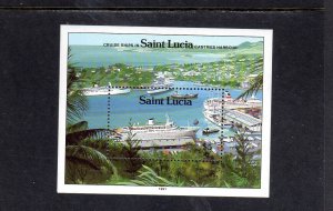 ST. LUCIA #980 1991 BOATS MINT VF NH O.G