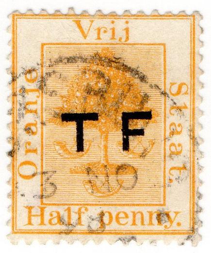 (I.B) Orange Free State Telegraphs : ½d Pale Orange (setting 4) overprint error