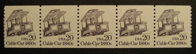 Scott 2263, 20 cent Cable Car, PNC5 #2, block tag, MNH Transportation Beauty