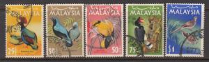 Malaysia 1965 Sc 20-4 Birds to $1 Used