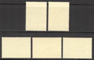 Ethiopia Scott 386-90 MNHOG - 1962 Native Birds Set - SCV $17.70