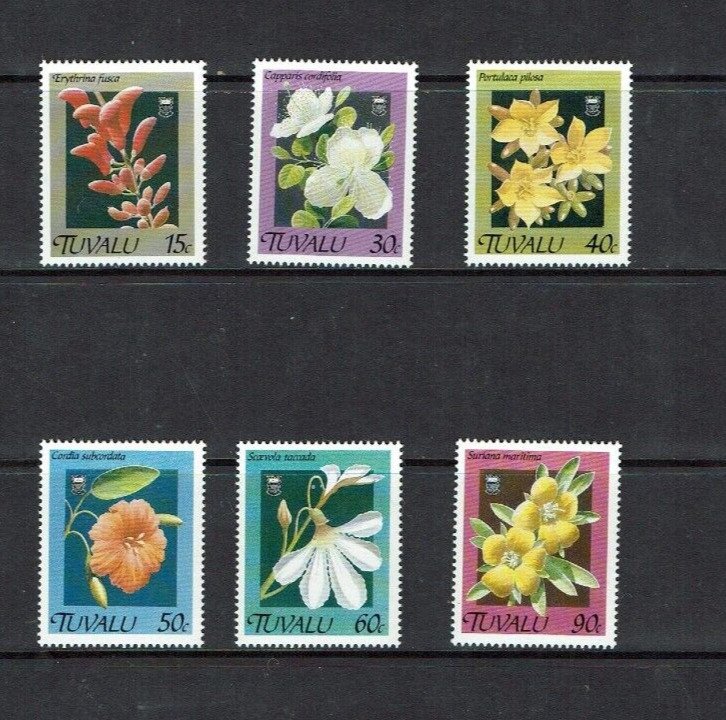 Tuvalu: 1990, Flowers,  MNH set