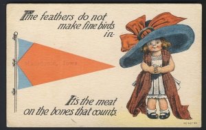 POSTAL HISTORY USA - Macedonia IOWA 1915 - Pennant girl large hat