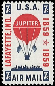 U.S. Scott # C54  1959 7c dp bl & scar  Crowd Watching Balloon  mint-nh- vf