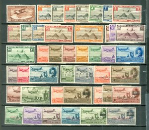 EGYPT AIR LOT of 44 incl.2 SETS MOSTLY MINT(SOME MNH)...$95.00